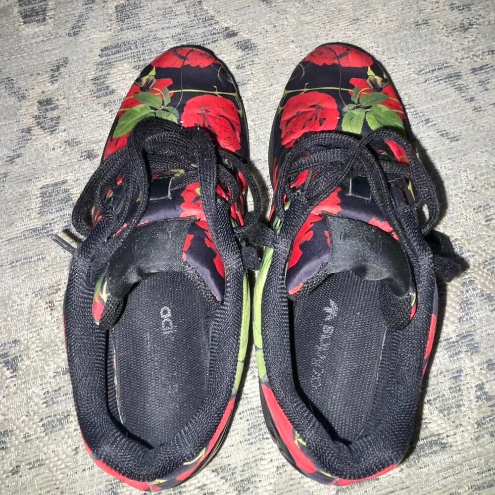 Adidas zx flux red floral sneakers women's size 7 - Picture 7 of 8